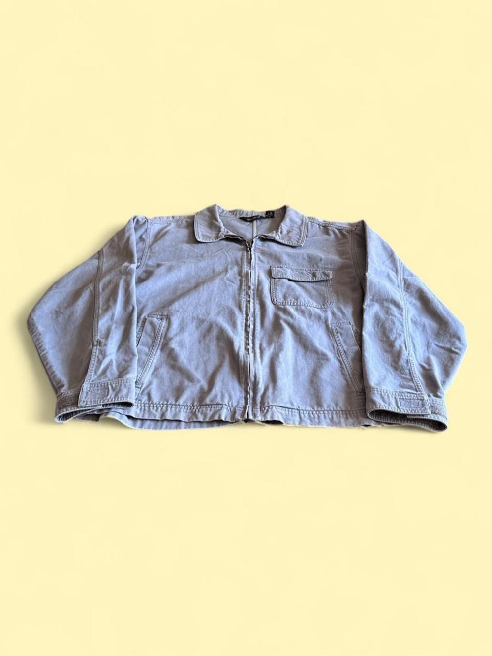 Vintage Eddie Bauer Canvas Utility Jacket Grey Blue Workwear Men’s L